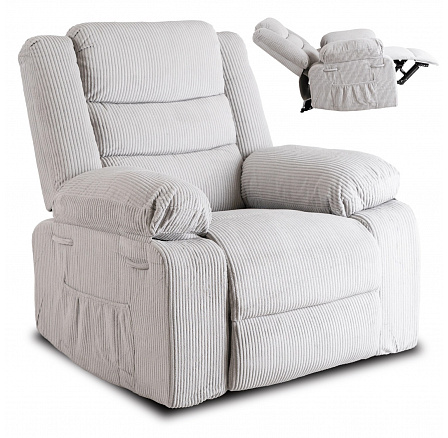 Fotel Rozkładany ARTURO Szary Sztruksowy