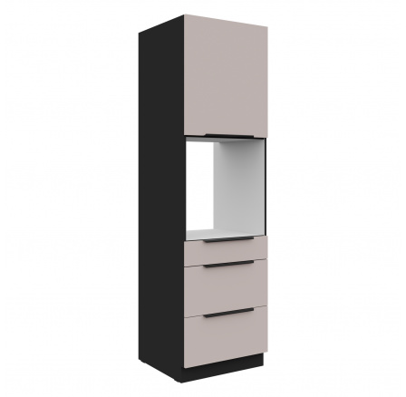 Kuchyňská skříň ARONA - 60 DPS-210 3S 1F, Černá mat/Kašmír