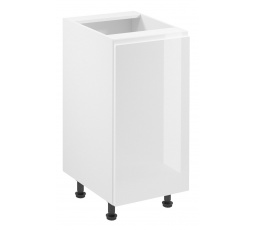 ASPEN D40 alsó konyhaszekrény - Jobb, Fehér/Fényes fehér