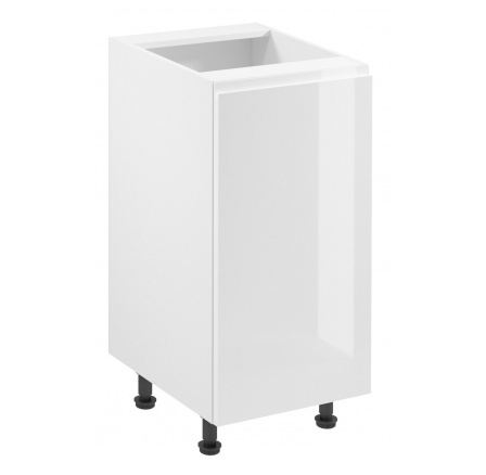 ASPEN D40 alsó konyhaszekrény - Jobb, Fehér/Fényes fehér