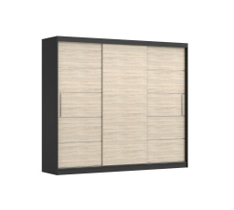 ALBA ruhásszekrény, Fekete/Sonoma Tölgy