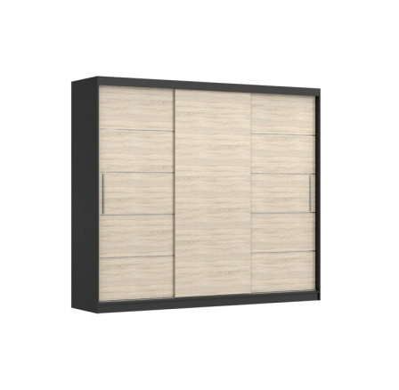 ALBA ruhásszekrény, Fekete/Sonoma Tölgy