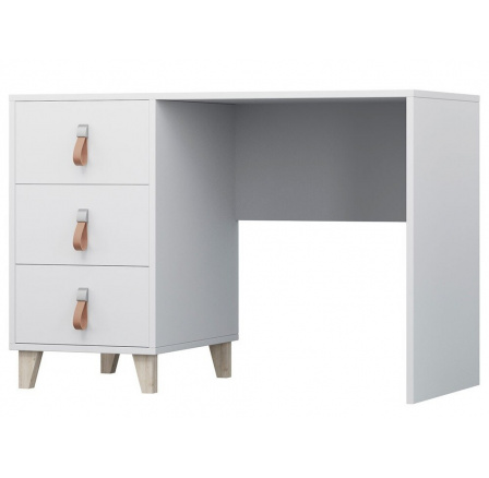 Íróasztal - FIGO 08, Fehér/Természetes