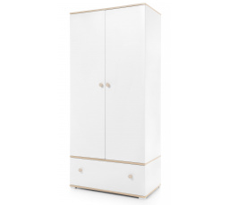 ZOYA ZY1 ruhásszekrény, Piskóta Tölgy/Fehér Lux