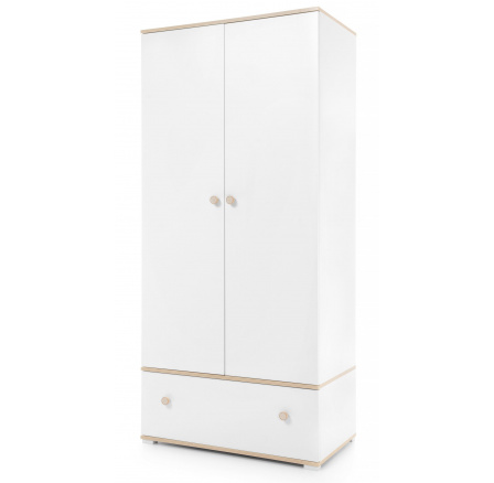 ZOYA ZY1 ruhásszekrény, Piskóta Tölgy/Fehér Lux