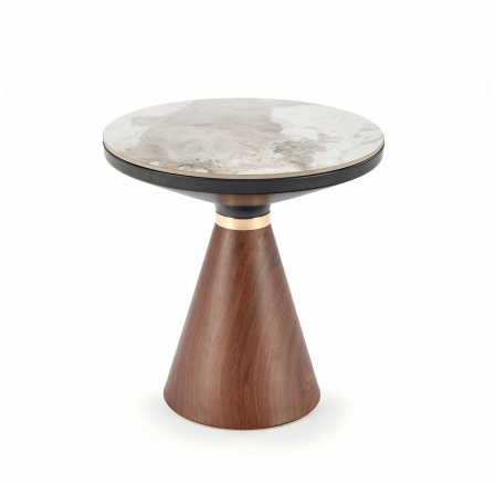 GENESIS S konferencia asztal, fehér márvány/dió/arany