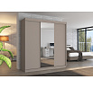 Tolóajtós és tükörrel ellátott SANTIAGO 200 ruhásszekrény Kašmír+Kašmír