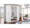 Tolóajtós és tükrös ruhásszekrény KANSAS 180 Fehér+Fehér
