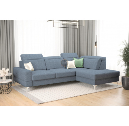NAROŻNIK ROZKŁADANY MALIBU MINI 180X250 - prawa , Odcienie niebieskiego