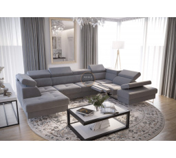 NAROŻNIK GALAXY MAX II RELAX Z FUNKCJĄ SPANIA 215x350x170 - Odcienie szarości , prawa