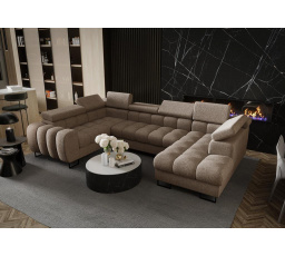 NAROŻNIK ROZKŁADANY ASPEN MAX II 195x350x170 CM - lewa , Odcienie beżu