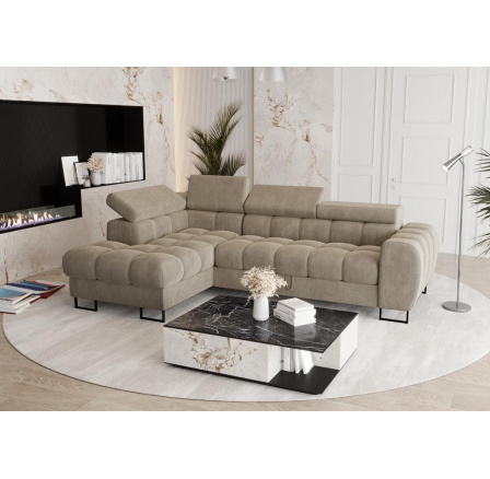 NAROŻNIK ROZKŁADANY ASPEN MINI 260x170 CM - lewa , Odcienie beżu