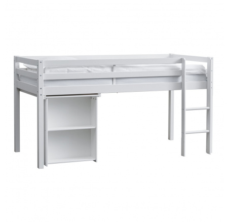 Vyvýšená postel s výsuvným stolem Actim bílá