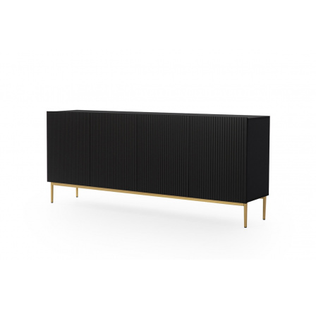 TV komoda Nicole, černý mat / zlaté nohy