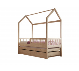 Artes II házikó ágy matraccal Fenyő+Fenyő