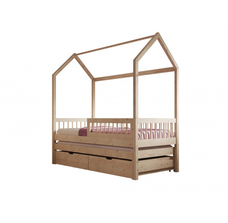 Artes II házikó ágy matraccal Fenyő+Fenyő