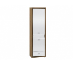 DALLAS 02-01 orzech naturalny/MDF biały połysk - regał
