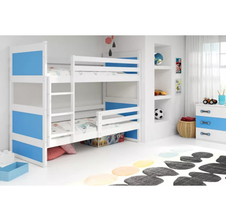 RICO PIĘTROWE RAMA BIAŁY WYPEŁNIENIA NIEBIESKI BEZ SZUFLADY 90 X 200 KPL