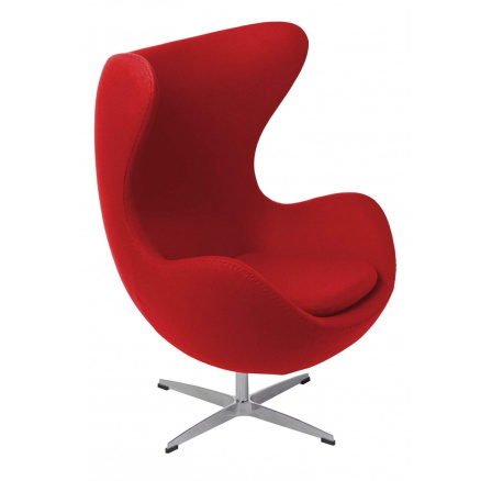 Tojás fotel piros kasmír 24 Prémium