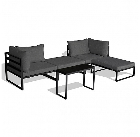 Zahradní sestava, kov, látka, šedá, AZ-L1761 GREY