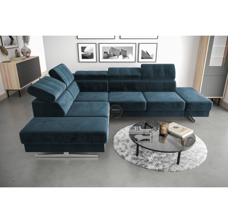 NAROŻNIK EMPORIO 225X300 - lewa , Odcienie granatu