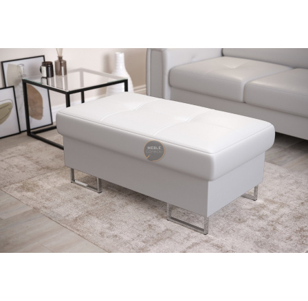 PUFA ZE SCHOWKIEM 100x55 CM GALAXY - Biała eko skóra