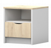 Éjjeliszekrény - JOY I 22, Fehér/Tölgy Artisan