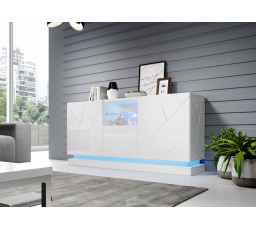 QIU 2D1K komód, fényes fehér/fényes fehér