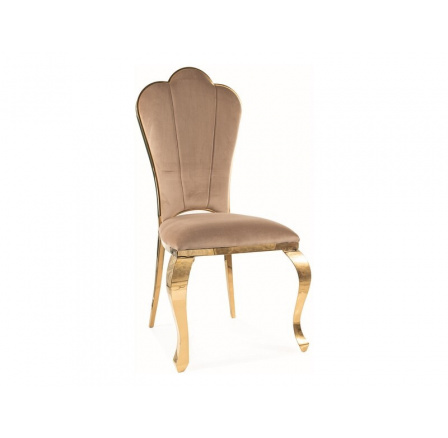 KRZESŁO QUEEN VELVET ZŁOTY STELAŻ/BEŻOWY BLUVEL 28