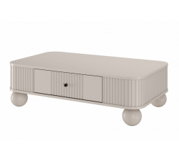 Stolik kawowy z szufladą Vesper 103x60 cm - kaszmir / czarne uchwyty