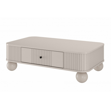 Stolik kawowy z szufladą Vesper 103x60 cm - kaszmir / czarne uchwyty