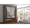 Tolóajtós szekrény tükörrel CHARLOTTE 180 Choco+Choco