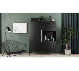 Lanzzi 120 Witryna Czarny Mat/Czarny Mat Czarny Mat 120x150