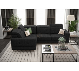 NAROŻNIK MALIBU 250X180 CM - lewa , Odcienie czerni