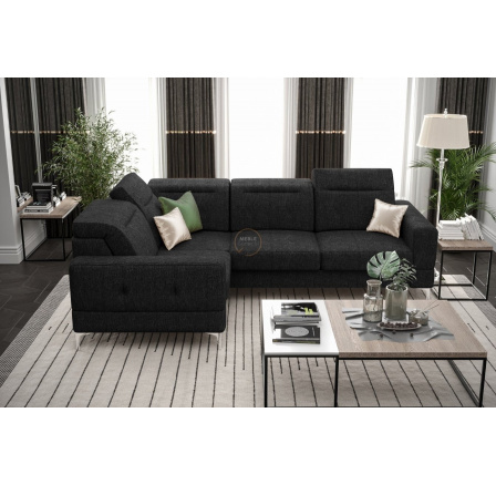 NAROŻNIK MALIBU 250X180 CM - lewa , Odcienie czerni