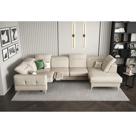 NAROŻNIK MALIBU MAX II RELAX 180x350x182 CM SKÓRA NATURALNA - Skóry naturalne - Wybierz swój kolor , Strona lewa