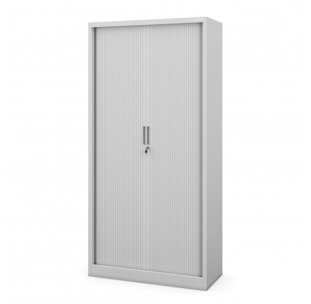 Fém irodai szekrény dokumentumokhoz rolóval DAMIAN, 900 x 1850 x 450 mm, szürke