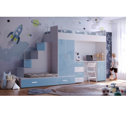 Postel PARADISE 5, Bílá Modrá Lesk