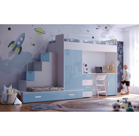 Postel PARADISE 5, Bílá Modrá Lesk