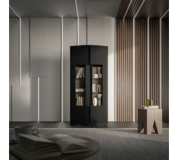 MICHELLE 2D vitrin, fekete/viking tölgy