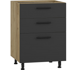 VENTO D3S-60/82 alsó konyhaszekrény, antracit tölgy