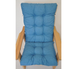 Polstr na zahradní křeslo vysoké široké - látka tyrkysovy melír