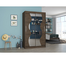 Tolóajtós szekrény tükörrel OSWALD 120 Choco+Choco