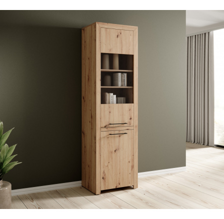 Magas vitrin JANEZ Artisan+Fekete