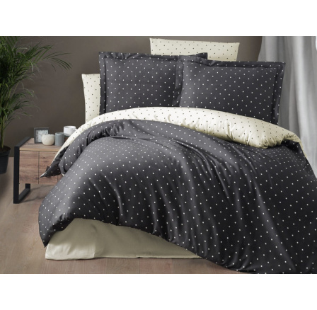 Francouzské povlečení Satén 240x220, 70x90cm Serena antracit