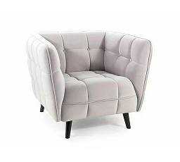 CASTELLO 1 VELVET fotel, Világosszürke Bluvel 03/Wenge