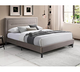 MALAGA VELVET ágy, 140x200 cm, Sötét bézs Bluvel 40/Fekete