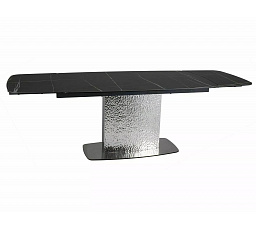 MONCLER CERAMIC étkezőasztal, Sahara Noir fekete matt/Rozsdamentes acél
