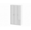 Šatní skříň SID 3d3s, Bílá/Bílý lesk