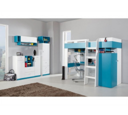 Gyerekszoba MOBI - C rendszer, Fehér Lux / Türkiz